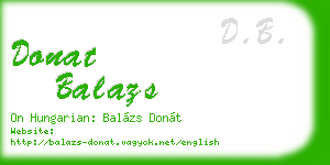 donat balazs business card